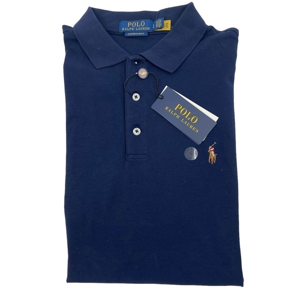 Polo Ralph Lauren Men's Size Large Classic Fit Dark Blue  Polo Shirt NWT - Picture 2 of 10